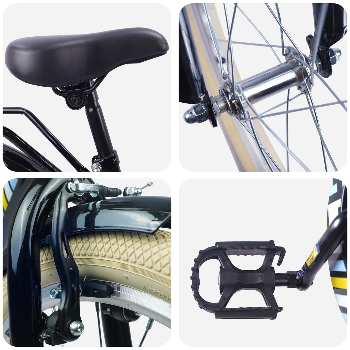 Kids Bike 24 Inches for 8-12 Years Old Black