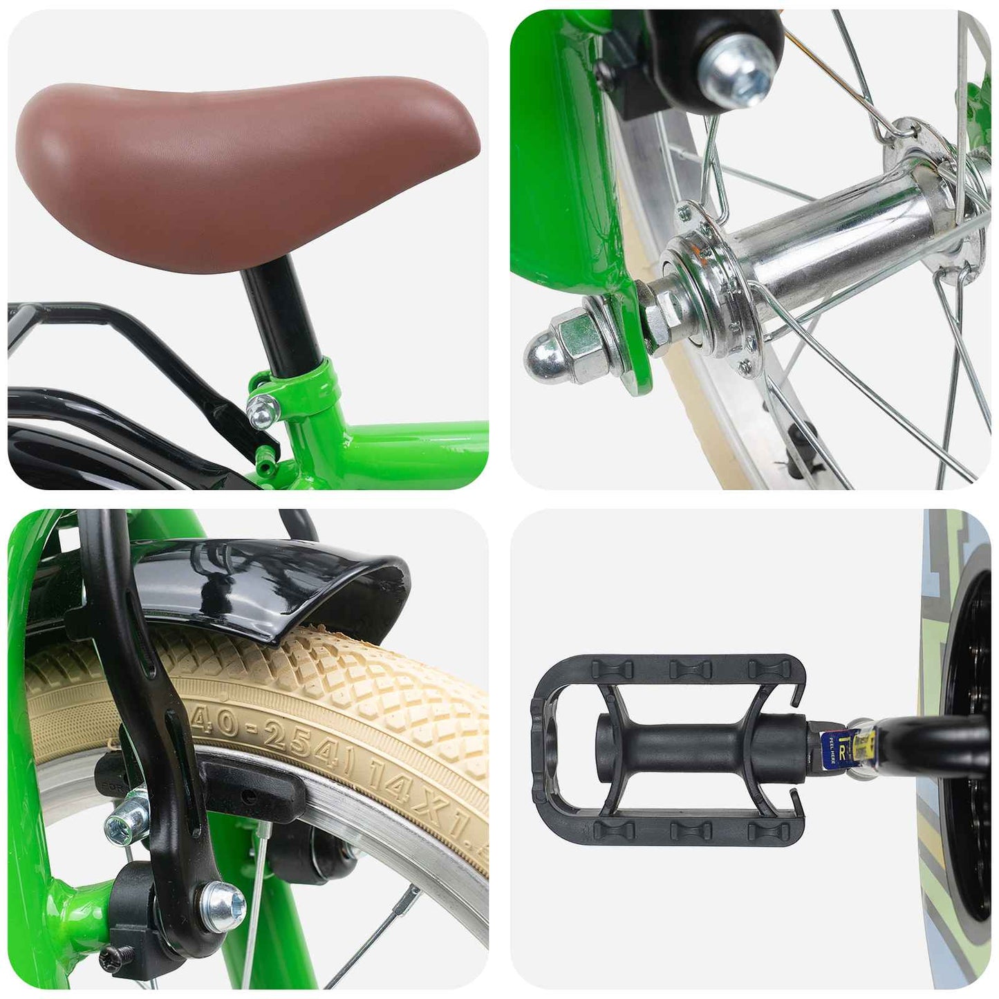 Kids Bike 12 Inches for 2-4 Years Old Green