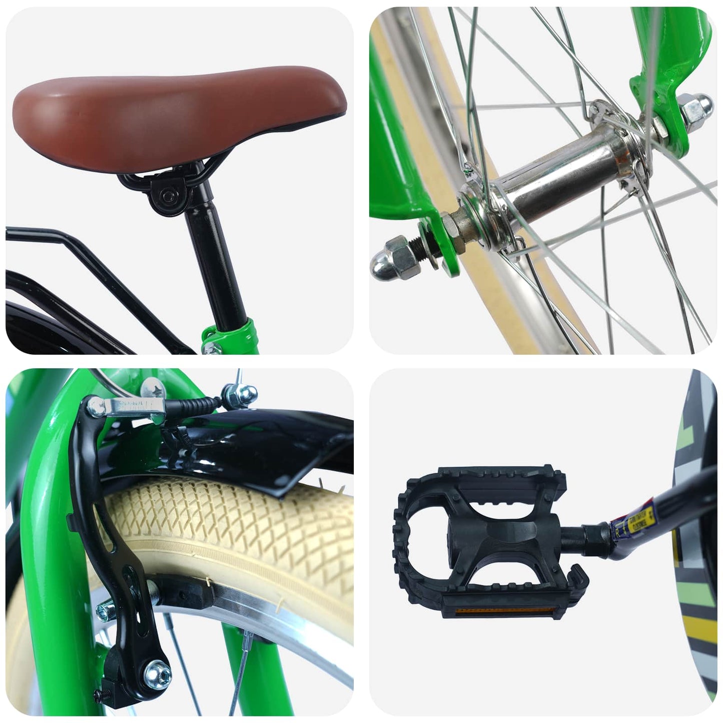 Kids Bike 18 Inches for 5-7 Years Old Green