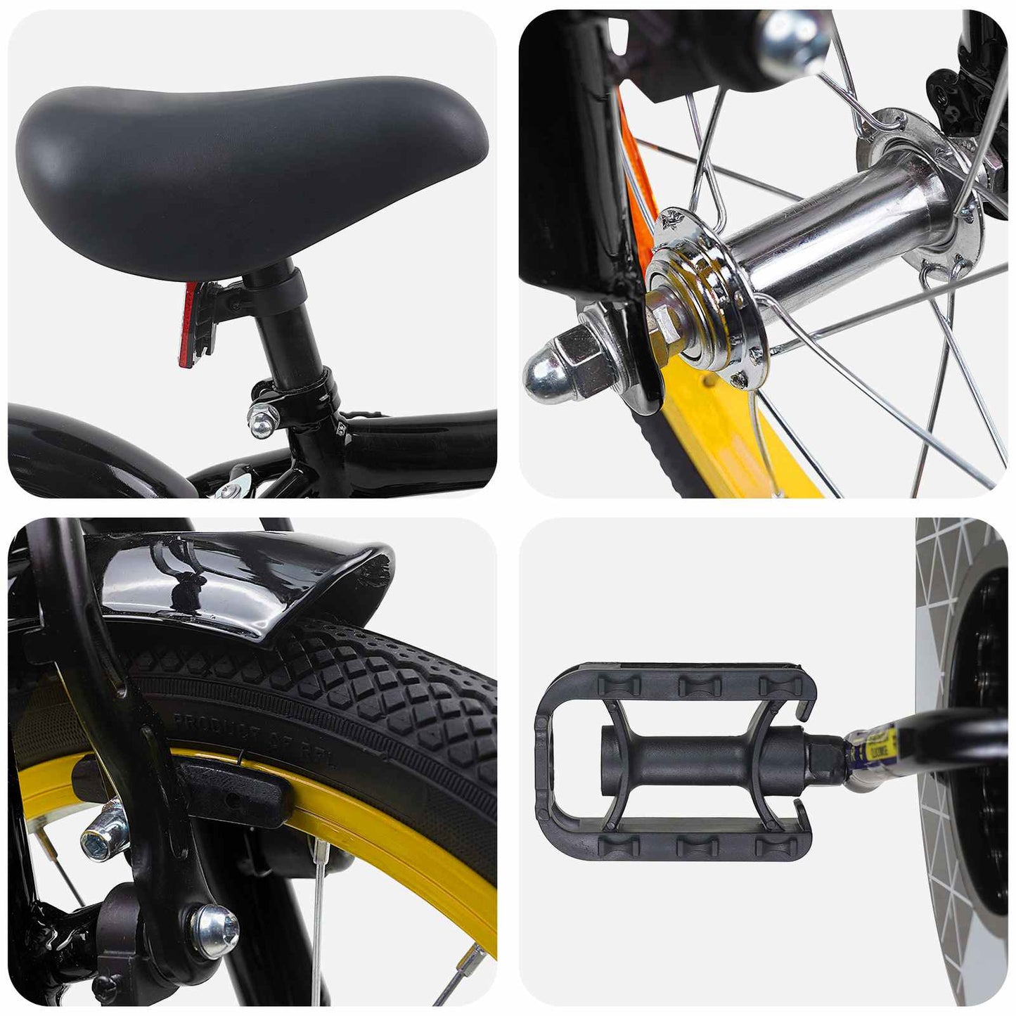 Kids Bike 12 Inches for 2-4 Years Old Black