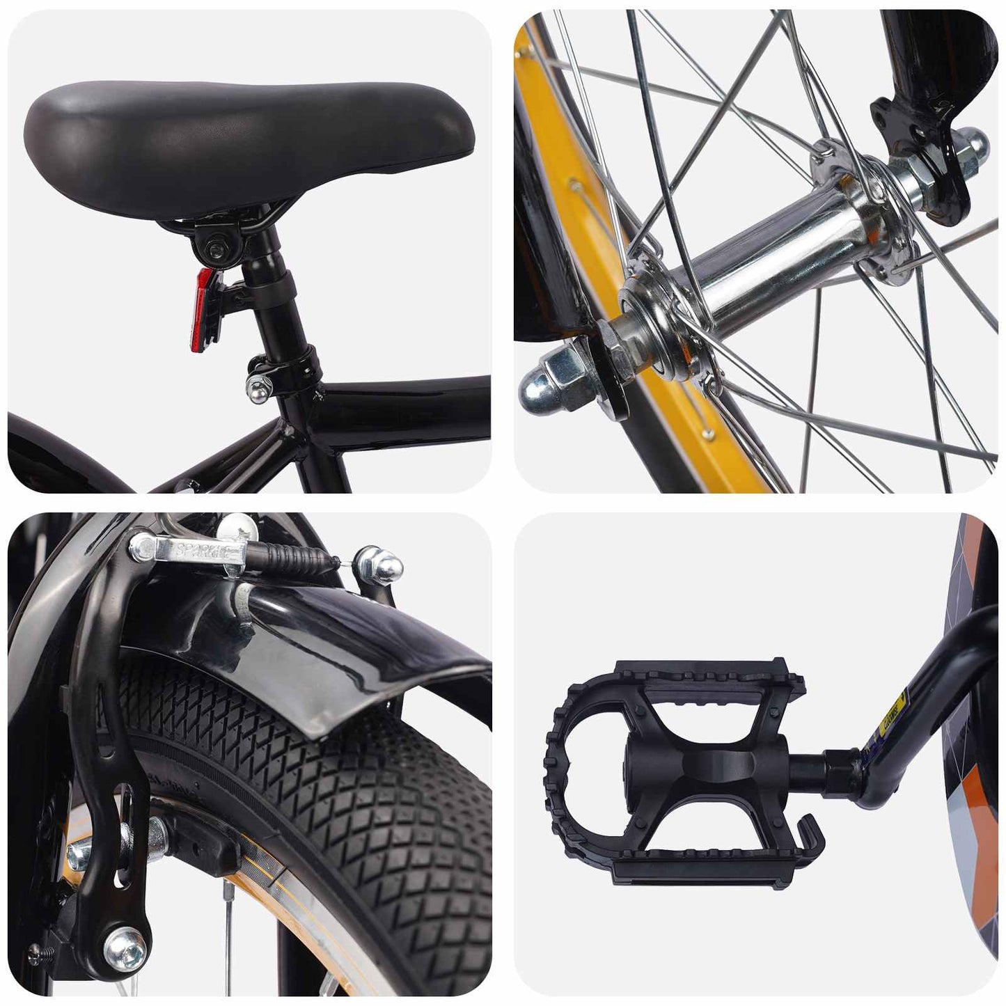 Kids Bike 20 Inches for 6-11 Years Old Black