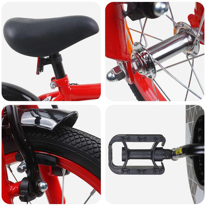 Kids Bike 12 Inches for 2-4 Years Old Red