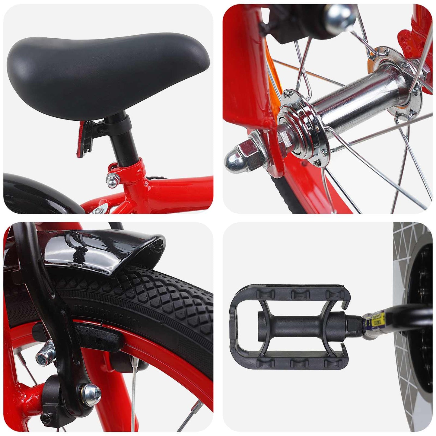 Kids Bike 14 Inches for 3-5 Years Old Red