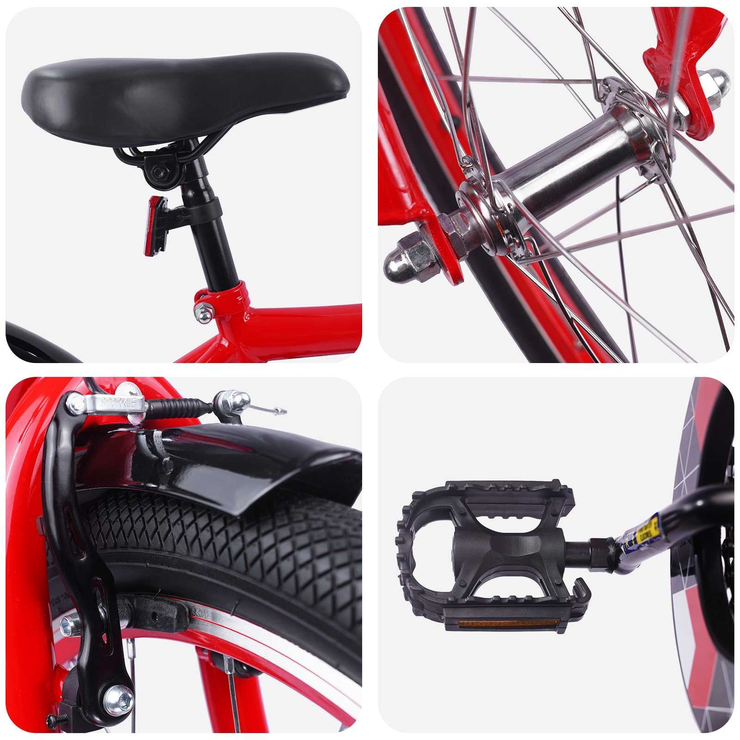 Kids Bike 20 Inches for 6-11 Years Old Red