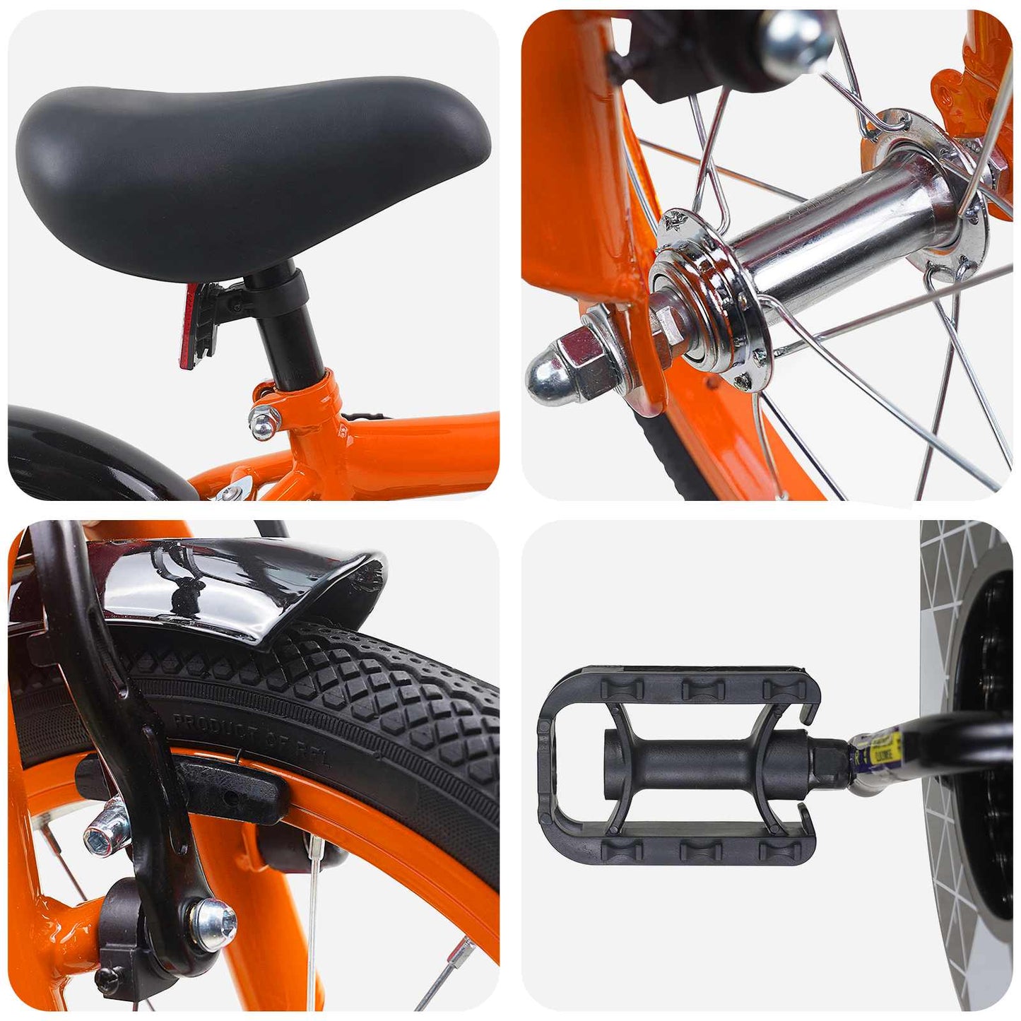 Kids Bike 16 Inches for 4-6 Years Old Orange