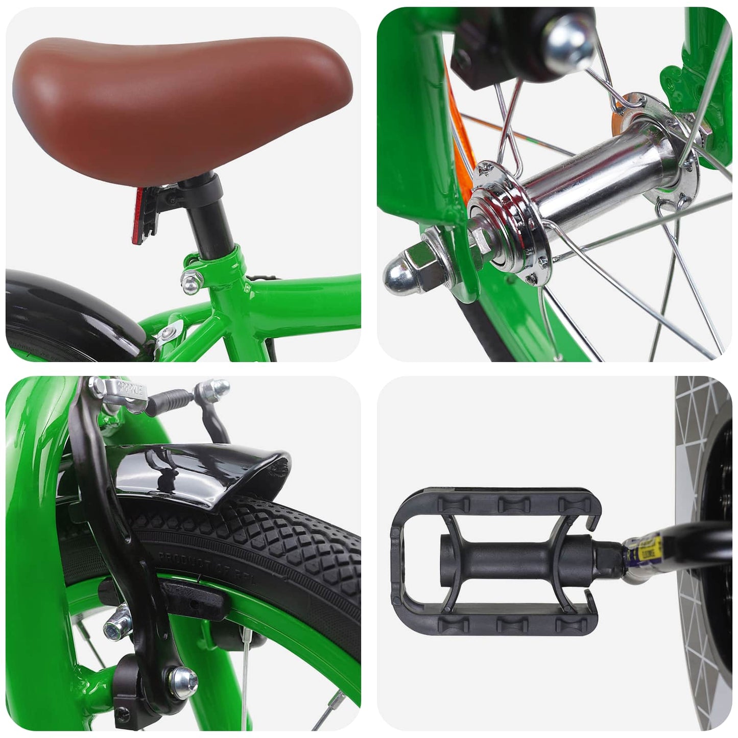 Kids Bike 14 Inches for 3-5 Years Old Green