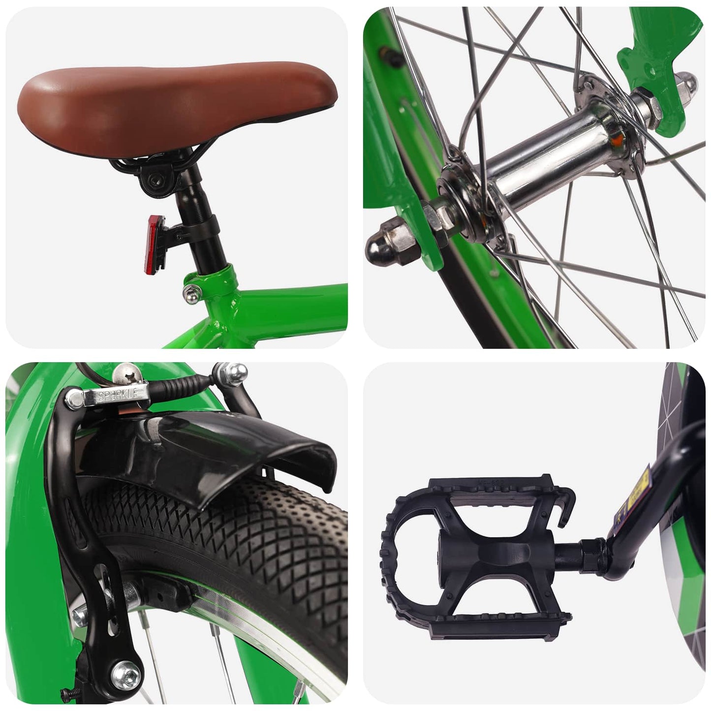 Kids Bike 18 Inches for 5-7 Years Old Green