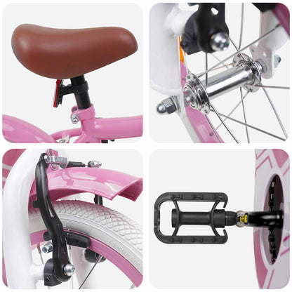 Kids Bike 12 Inches for 2-4 Years Old Light Pink