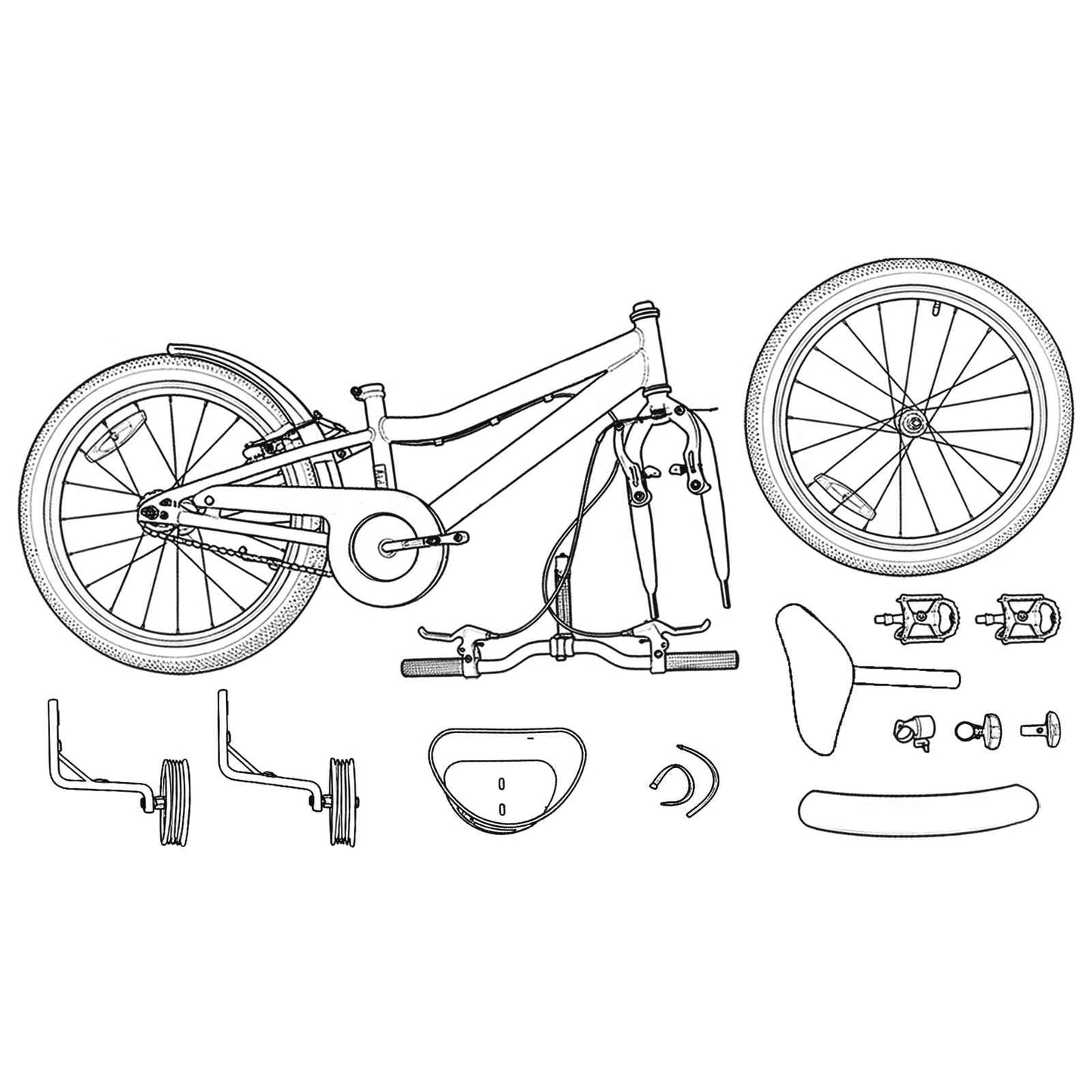 Kids Bike 14 Inches for 3-5 Years Old Light Pink