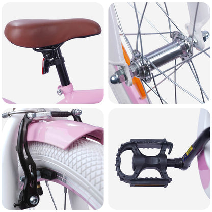 Kids Bike 18 Inches for 5-7 Years Old Light Pink