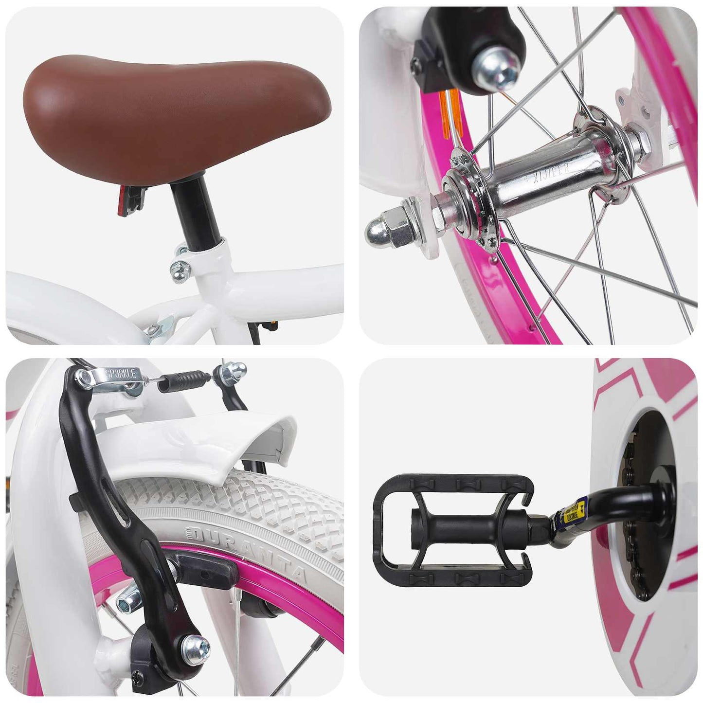 Kids Bike 12 Inches for 2-4 Years Old White