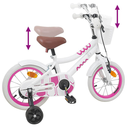 Kids Bike 14 Inches for 3-5 Years Old White