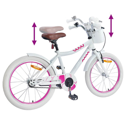Kids Bike 18 Inches for 5-7 Years Old White