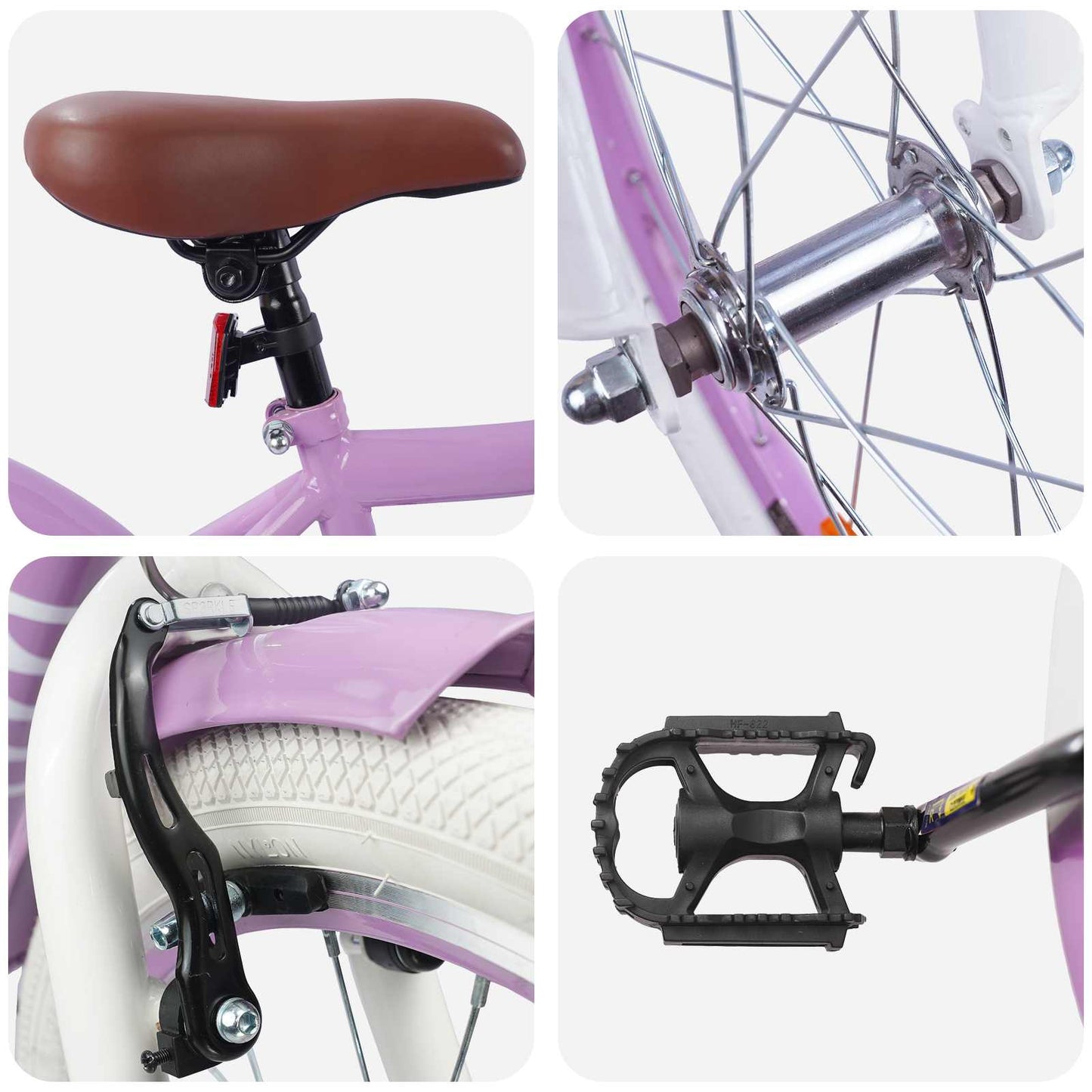 Kids Bike 18 Inches for 5-7 Years Old Purple