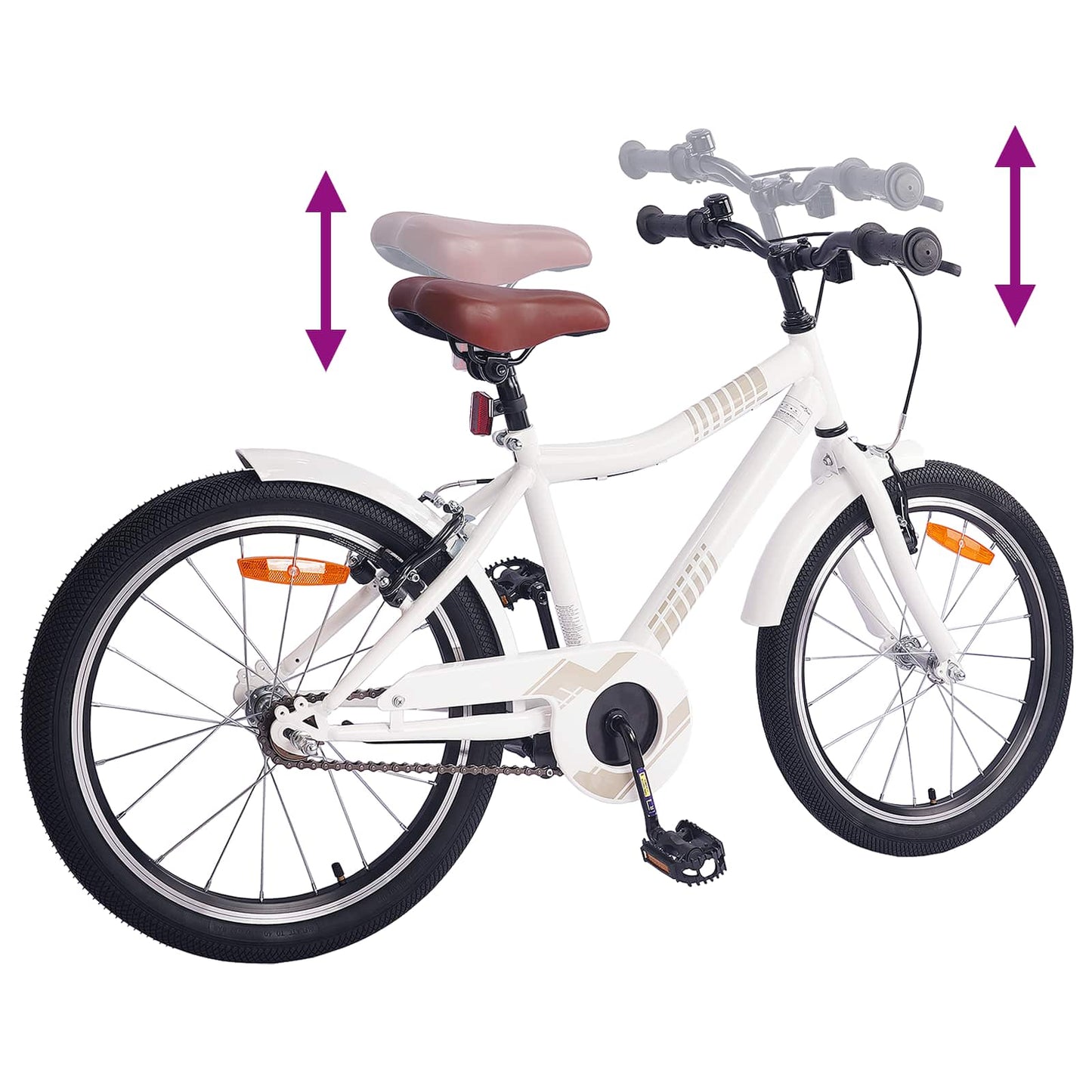 Kids Bike 18 Inches for 5-7 Years Old white
