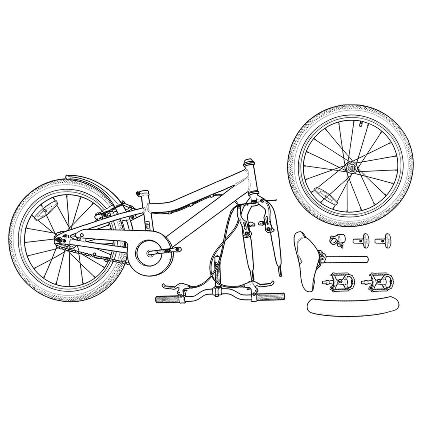 Kids Bike 18 Inches for 5-7 Years Old white