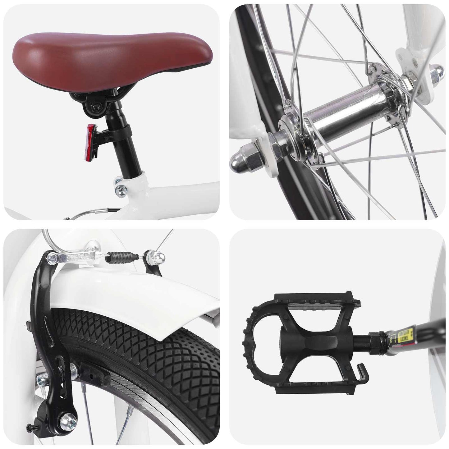 Kids Bike 20 Inches for 6-11 Years Old white