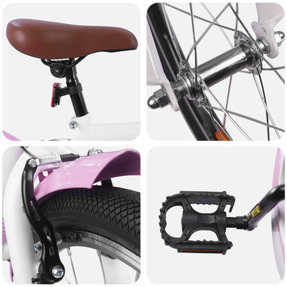 Kids Bike 18 Inches for 5-7 Years Old Light Pink
