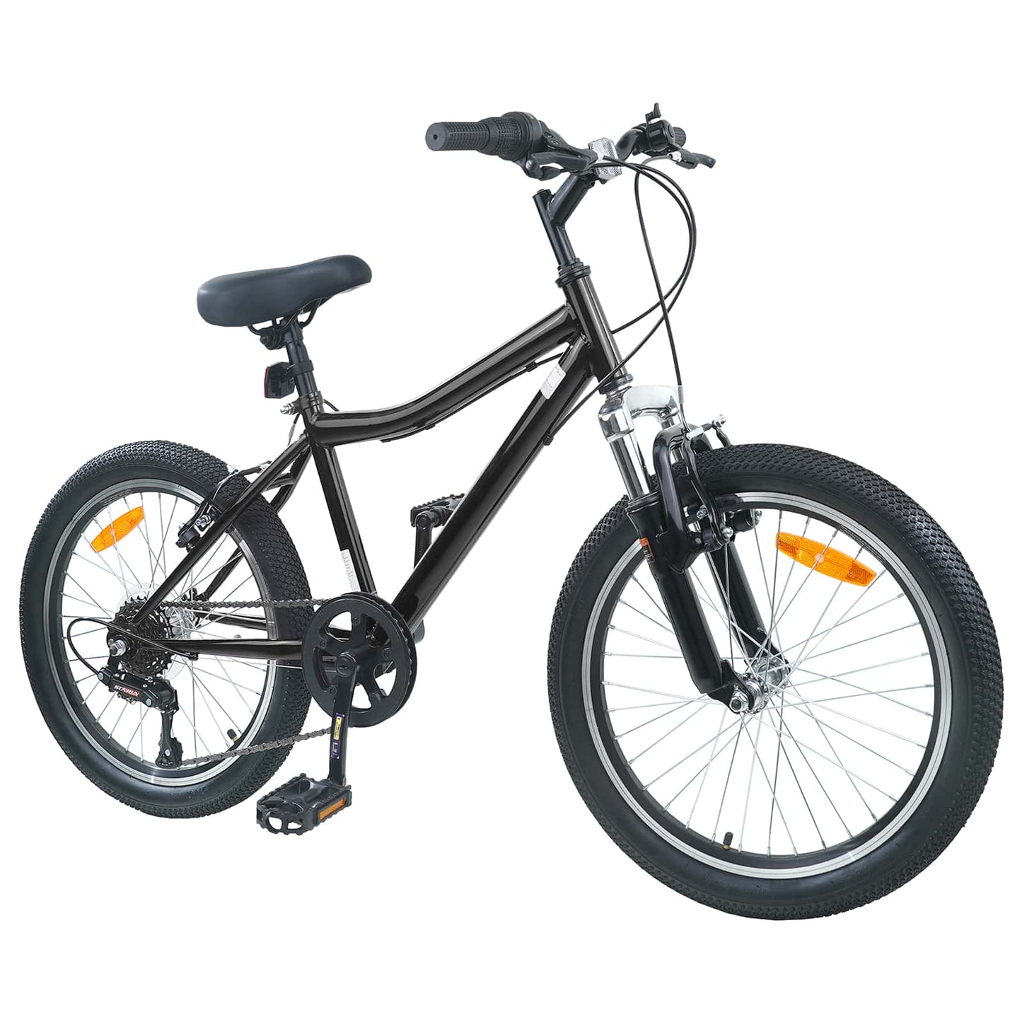 Kids Bike 24 Inches 6-Speed for 8-12 Years Old Black