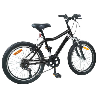 Kids Bike 24 Inches 6-Speed for 8-12 Years Old Black