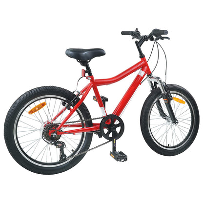 Kids Bike 20 Inches 6-Speed for 6-11 Years Old Red