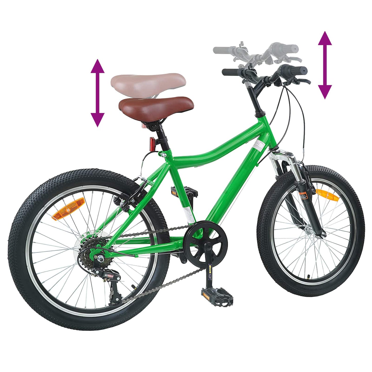 Kids Bike 20 Inches 6-Speed for 6-11 Years Old Green