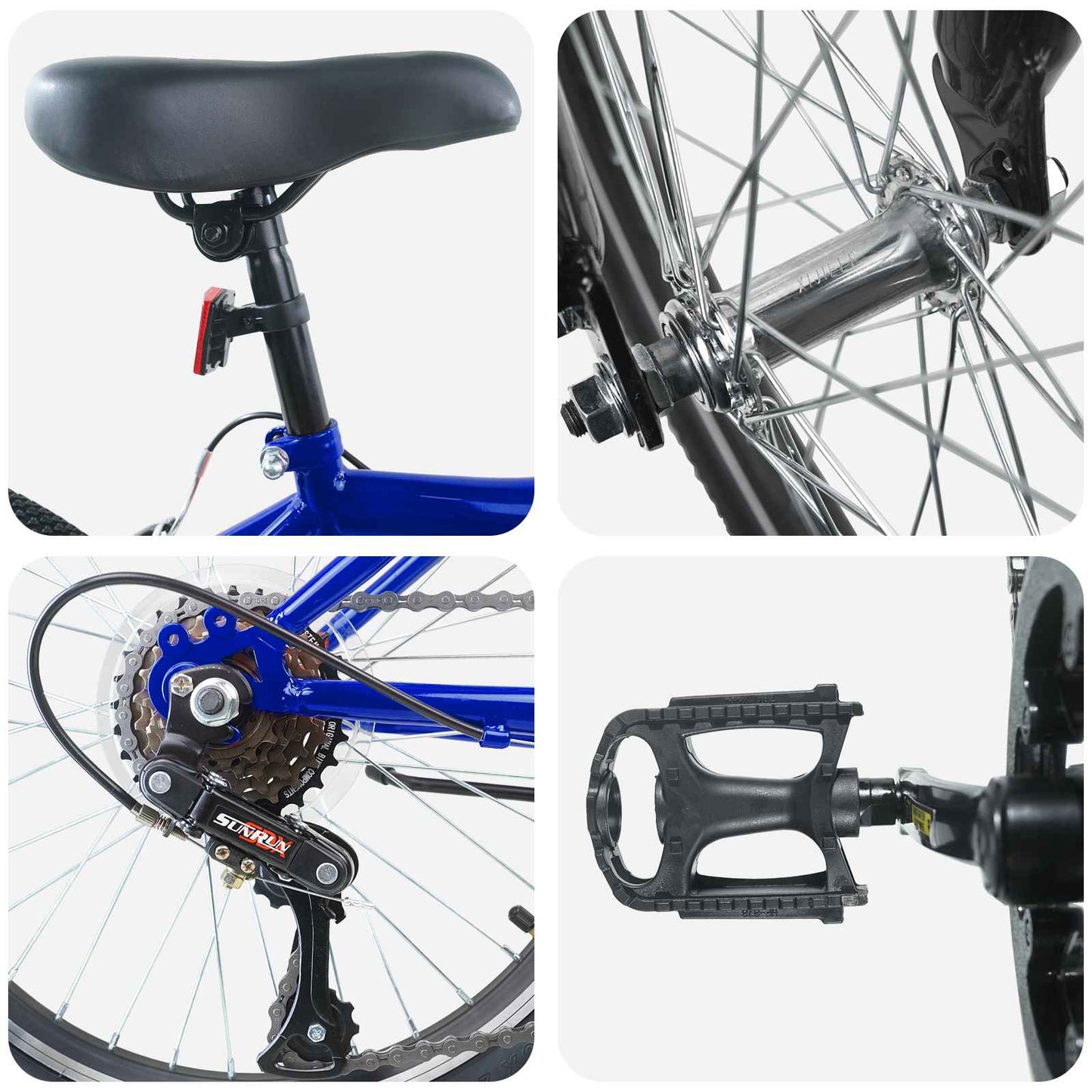 Kids Bike 20 Inches 6-Speed for 6-11 Years Old Dark Blue