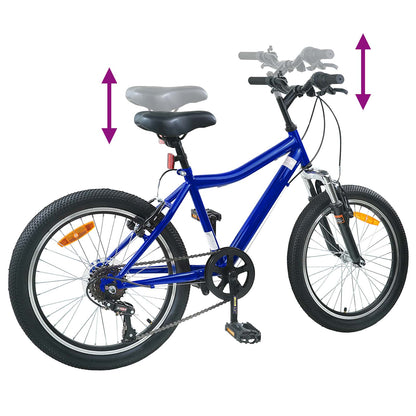 Kids Bike 20 Inches 6-Speed for 6-11 Years Old Dark Blue
