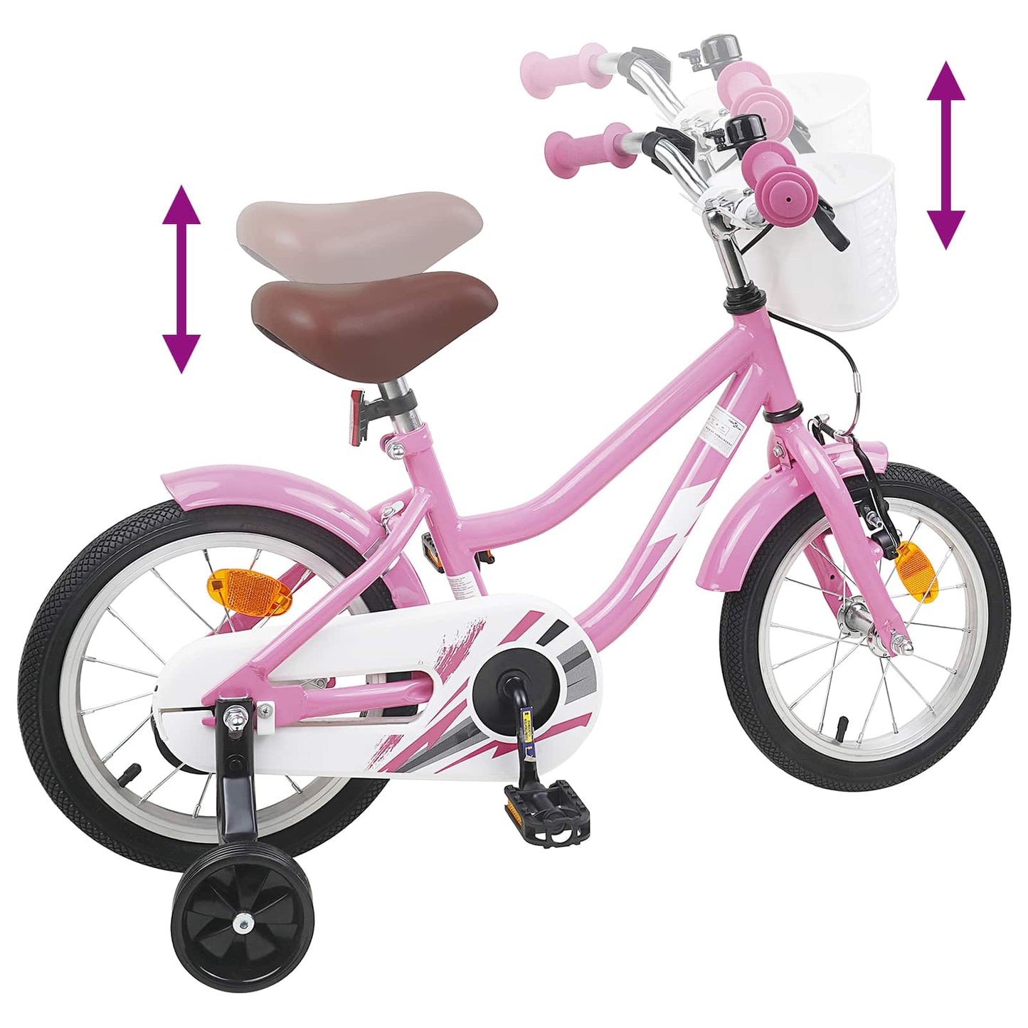 Kids Bike 12 Inches for 2-4 Years Old Light Pink