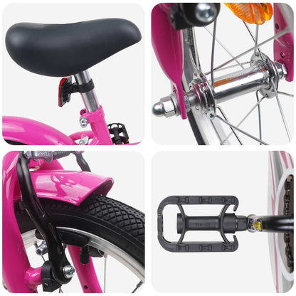 Kids Bike 16 Inches for 4-6 Years Old Dark Pink