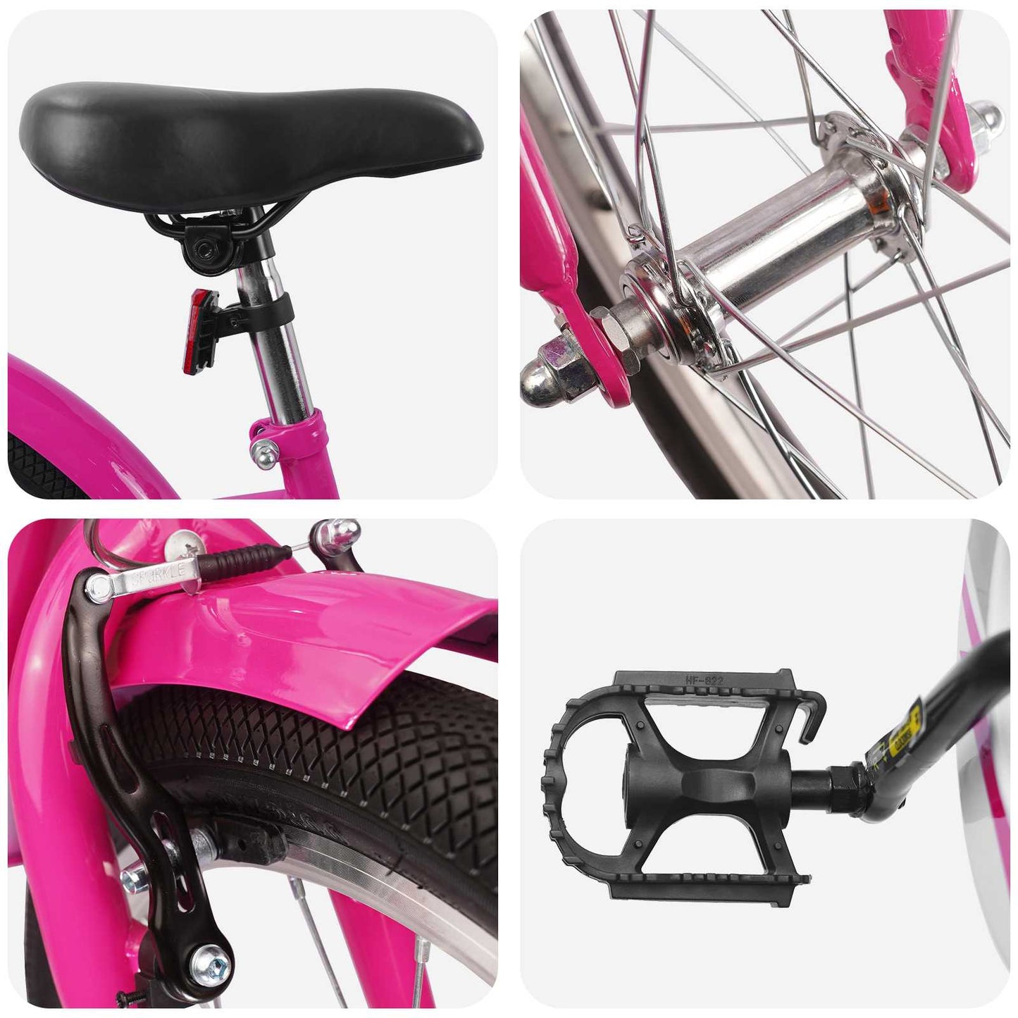 Kids Bike 18 Inches for 5-7 Years Old Dark Pink