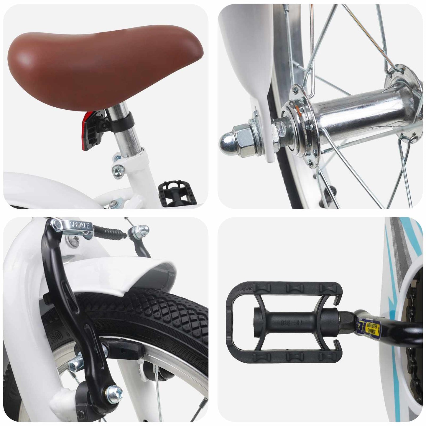 Kids Bike 12 Inches for 2-4 Years Old White