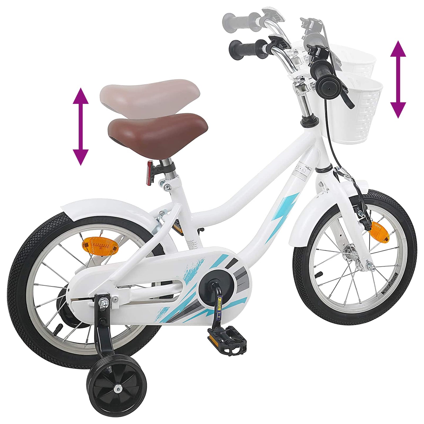 Kids Bike 14 Inches for 3-5 Years Old White
