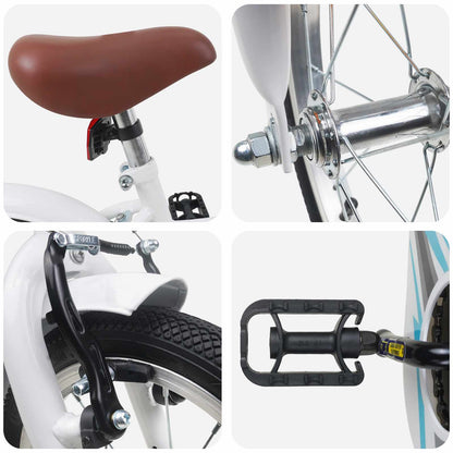 Kids Bike 16 Inches for 4-6 Years Old White