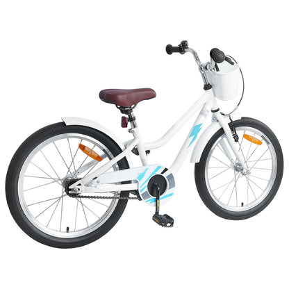 Kids Bike 18 Inches for 5-7 Years Old White