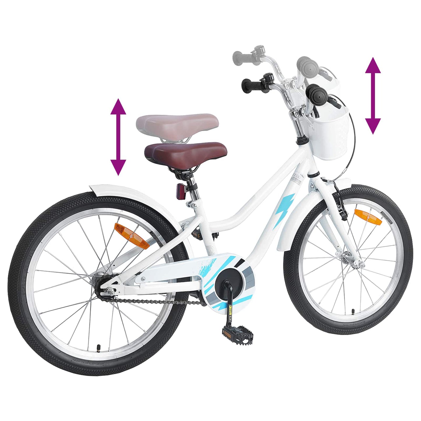 Kids Bike 18 Inches for 5-7 Years Old White