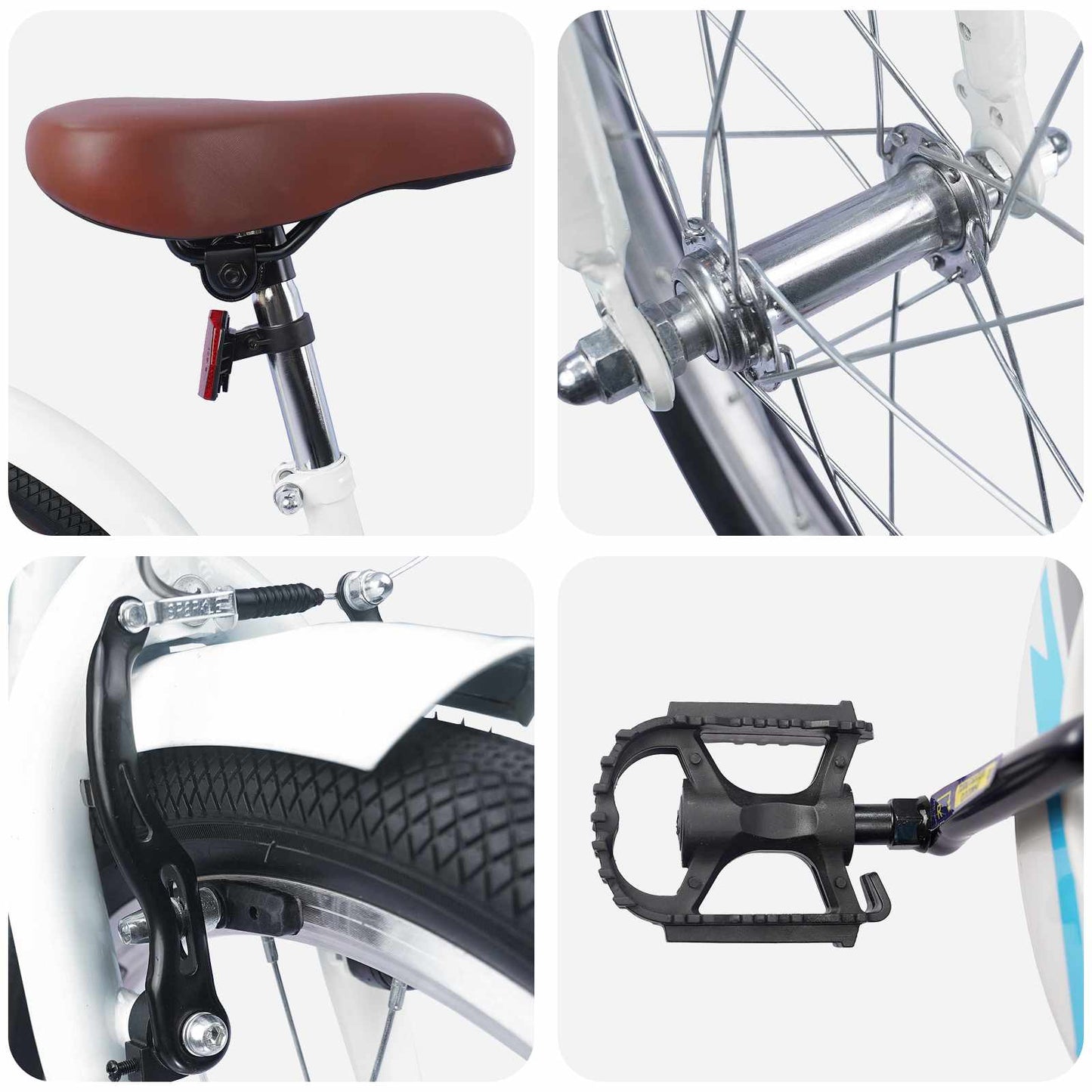 Kids Bike 20 Inches for 6-11 Years Old White