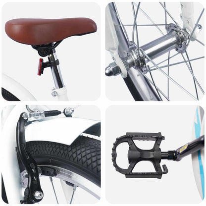 Kids Bike 20 Inches for 6-11 Years Old White