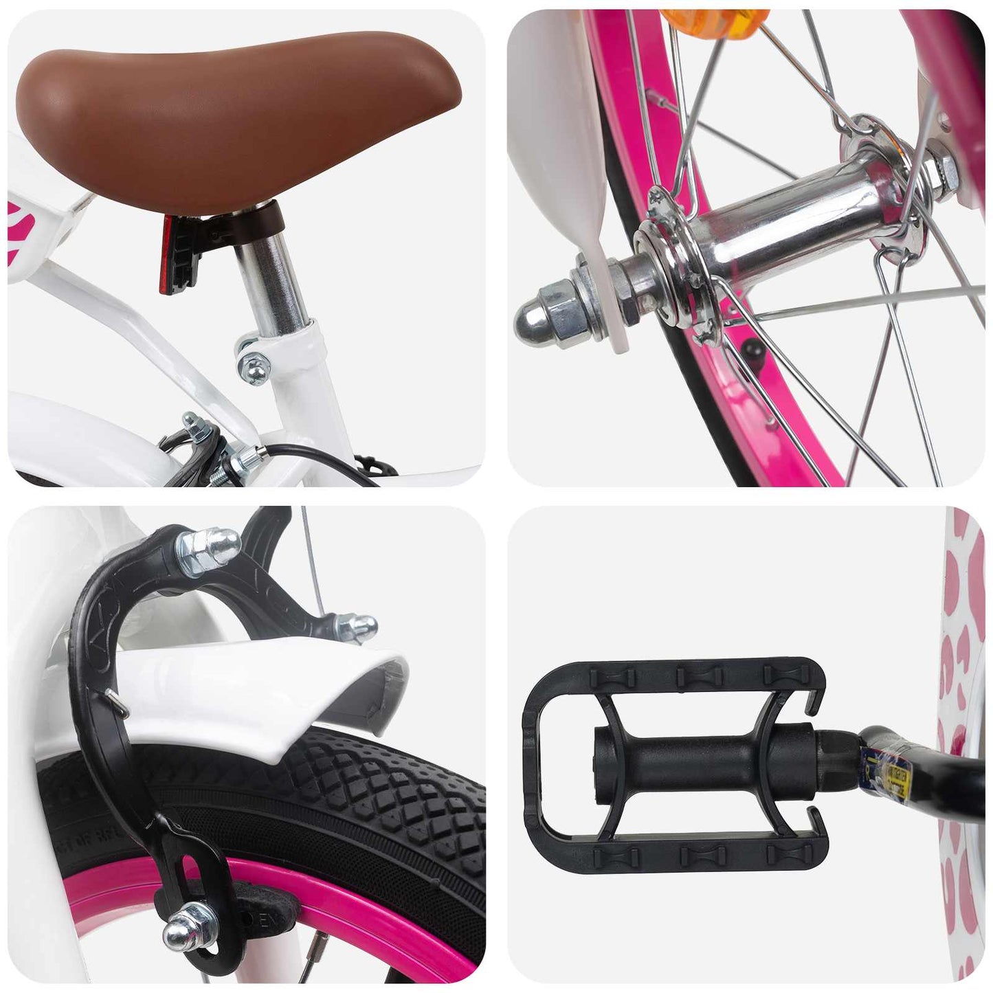 Kids Bike 16 Inches for 4-6 Years Old White