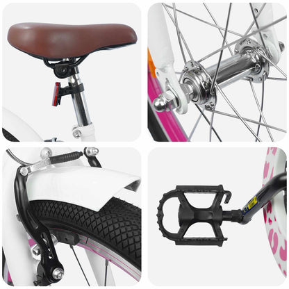 Kids Bike 18 Inches for 5-7 Years Old White