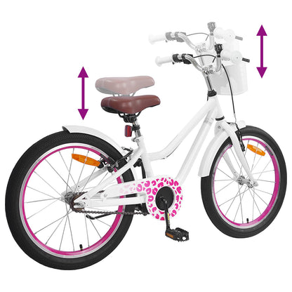 Kids Bike 18 Inches for 5-7 Years Old White