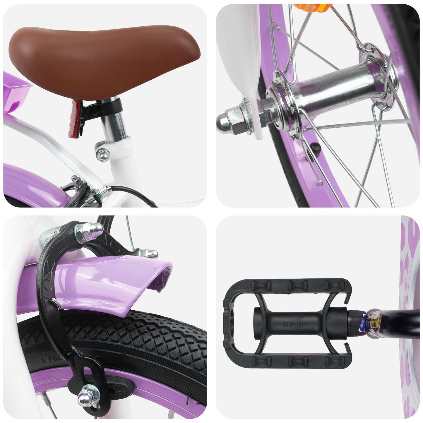 Kids Bike 16 Inches for 4-6 Years Old Purple