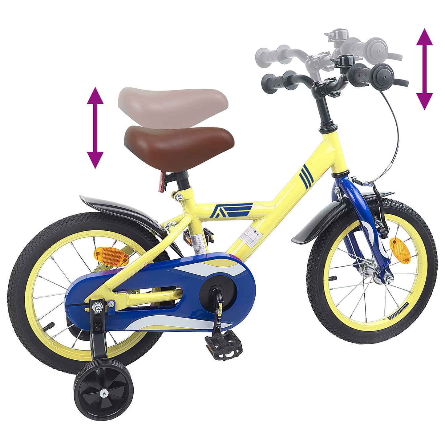 Kids Bike 12 Inches for 2-4 Years Old Yellow