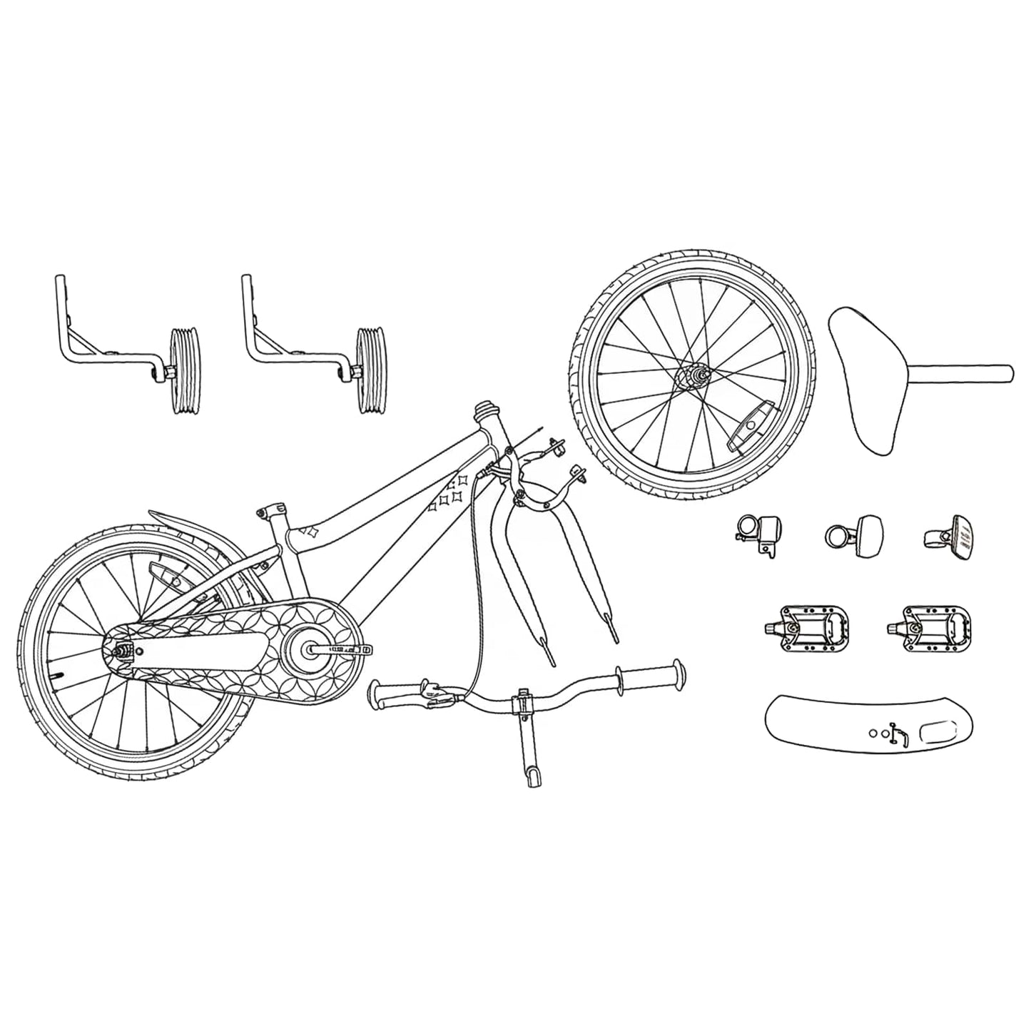 Kids Bike 12 Inches for 2-4 Years Old Black