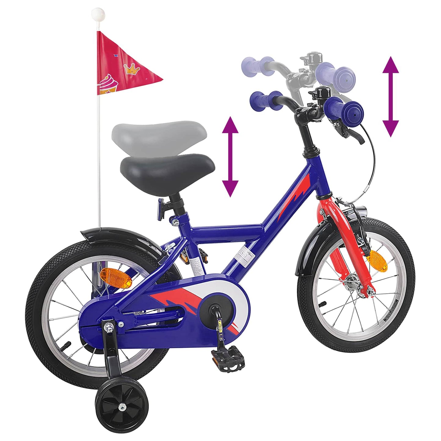 Kids Bike 14 Inches for 3-5 Years Old Dark Blue