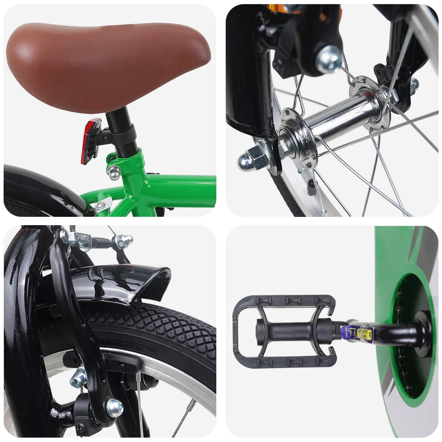 Kids Bike 12 Inches for 2-4 Years Old Green