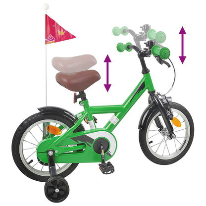 Kids Bike 14 Inches for 3-5 Years Old Green