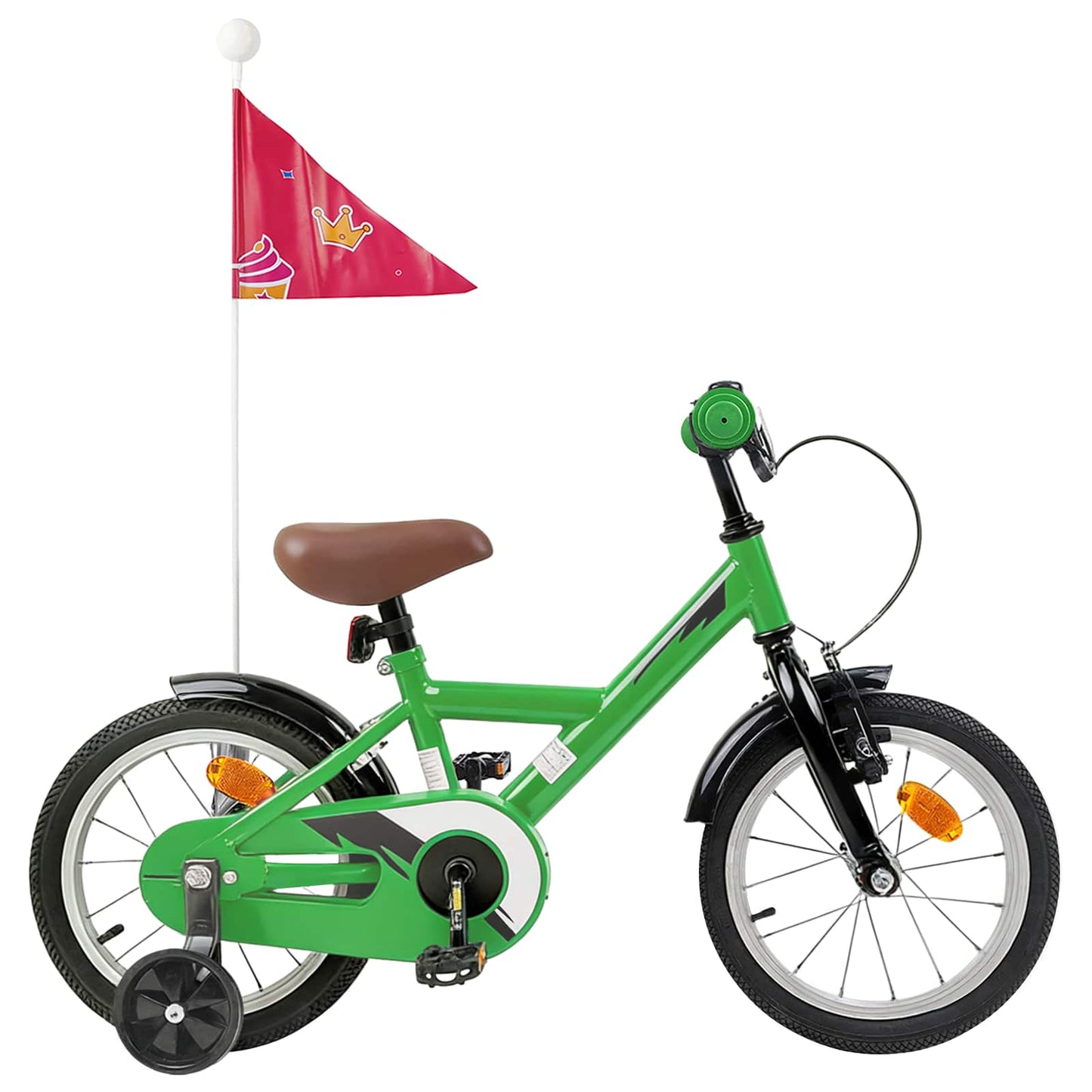 Kids Bike 14 Inches for 3-5 Years Old Green
