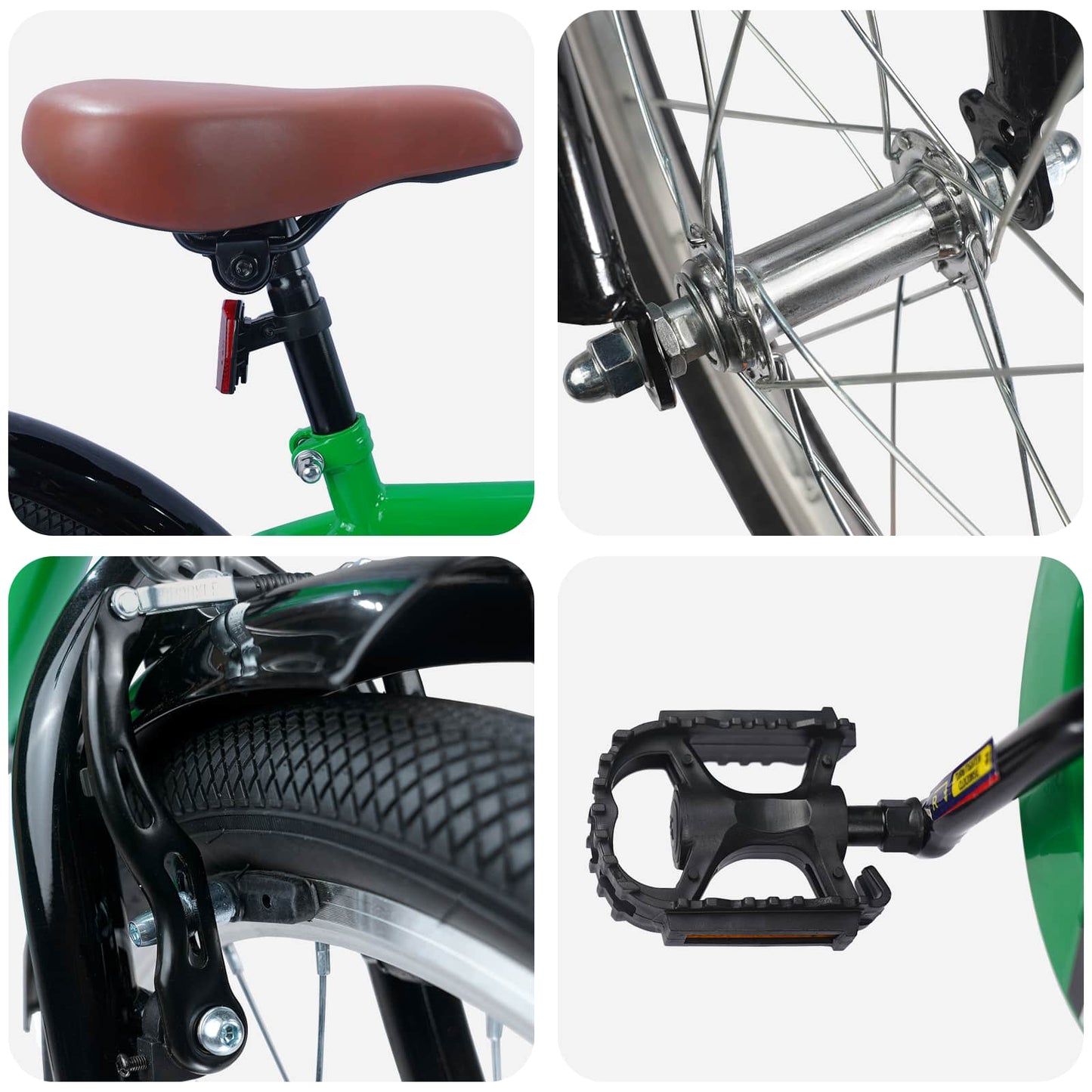 Kids Bike 18 Inches for 5-7 Years Old Green