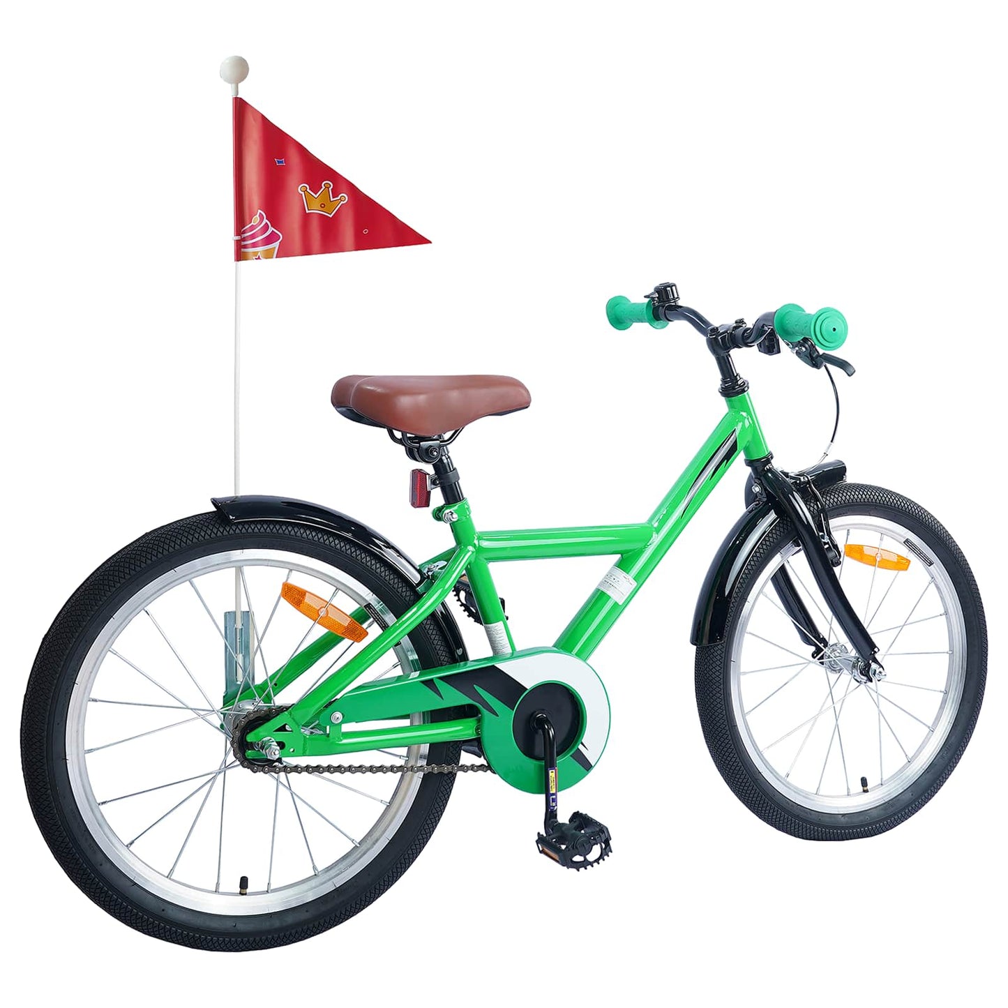 Kids Bike 18 Inches for 5-7 Years Old Green